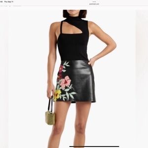 Alice & Olivia Vegan Leather Mini Skirt